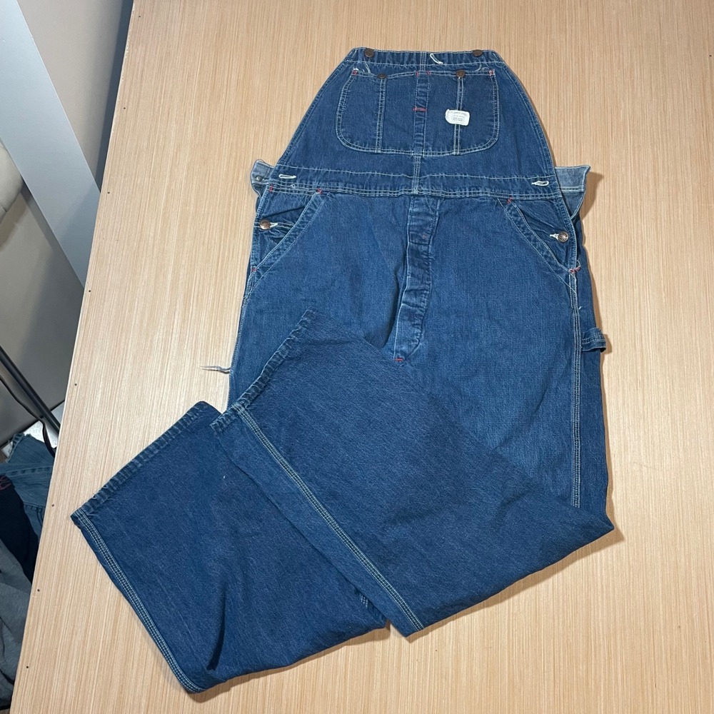 Big Mac Overalls Mens Blue Denim Bib Workwear 40x30 Utility Straight Leg